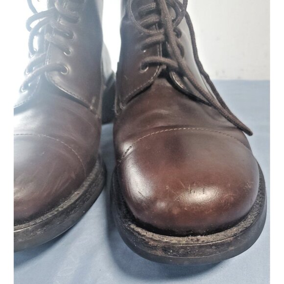 Prada Made in Italy Lace-up Ankle Boots Men's 9.5 Brown 0725 - Picture 4 of 16